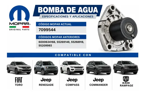 Bomba De Agua 709954 Jeep Commander Mopar Originl 6000634166 - Imagen 3