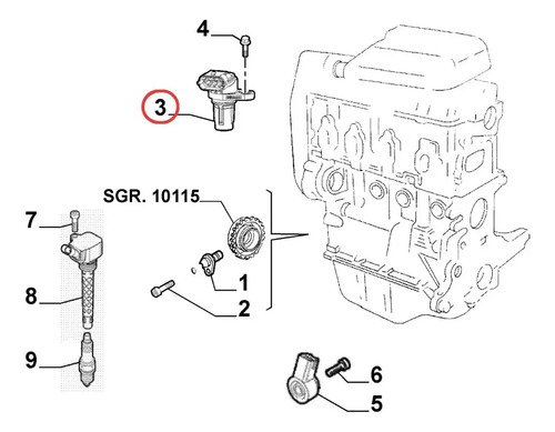 Sensor De Fase Mopar Fiat Cronos Pulse Argo Toro Fastback Strada / Jeep Renegade Compass Commander 46350800 / Original - Imagen 7
